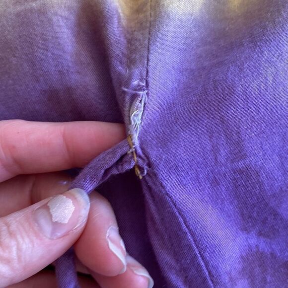 Vintage Flower Brand Yellow and Purple Tie Dye Tunic Dress with Waist Ties - Picture 10 of 13
